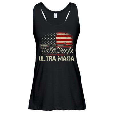 Ultra MAGA American Flag We The People 1776 Ladies Essential Flowy Tank