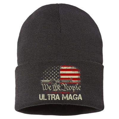 Ultra MAGA American Flag We The People 1776 Sustainable Knit Beanie