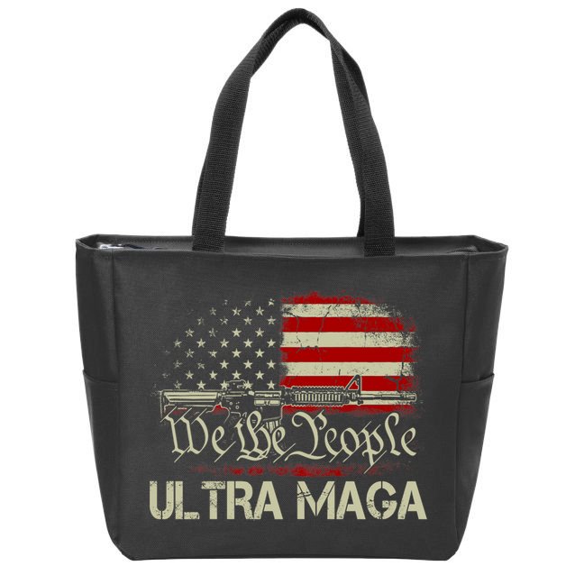Ultra MAGA American Flag We The People 1776 Zip Tote Bag