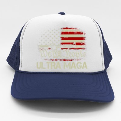 Ultra MAGA American Flag We The People 1776 Trucker Hat