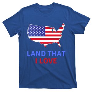 Usa Map American Flag Color Land That I Love Meaningful Gift T-Shirt