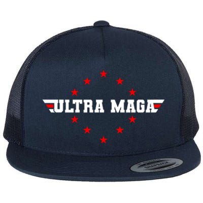 Ultra MAGA Anti Biden Parody Trump 2024 Flat Bill Trucker Hat