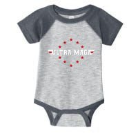 Ultra MAGA Anti Biden Parody Trump 2024 Infant Baby Jersey Bodysuit