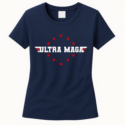 Ultra MAGA Anti Biden Parody Trump 2024 Womens T-Shirt