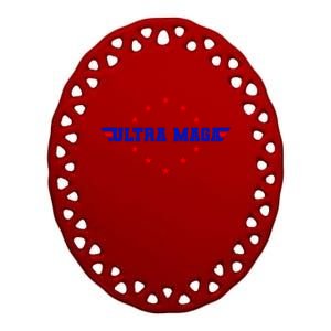 Ultra MAGA Anti Biden Parody Trump 2024 Ceramic Oval Ornament