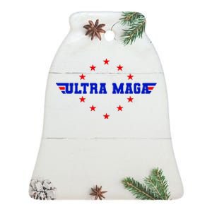 Ultra MAGA Anti Biden Parody Trump 2024 Ceramic Bell Ornament