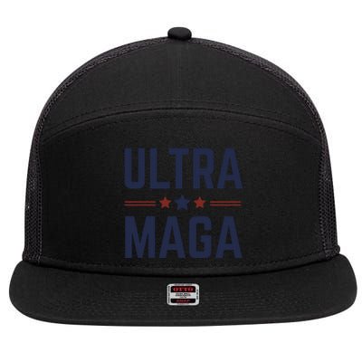 Ultra Maga And Proud 7 Panel Mesh Trucker Snapback Hat