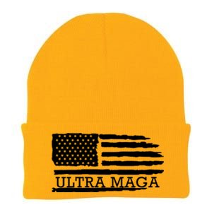 Ultra Maga American Flag Graphic Knit Cap Winter Beanie