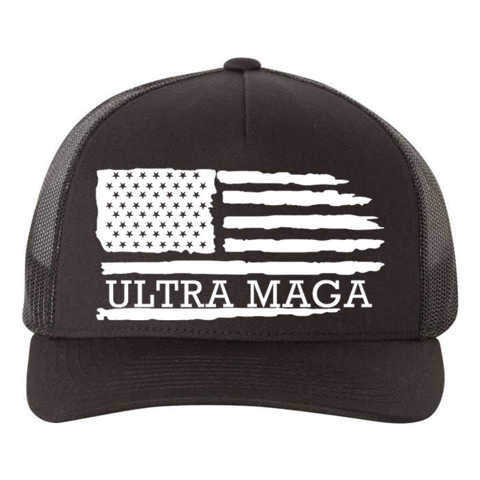 Ultra Maga American Flag Graphic Yupoong Adult 5-Panel Trucker Hat