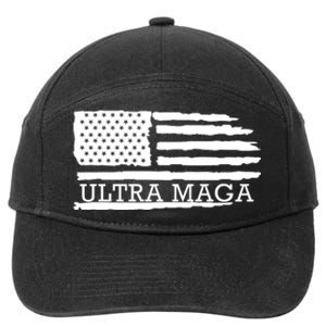 Ultra Maga American Flag Graphic 7-Panel Snapback Hat