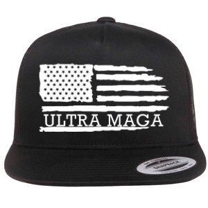 Ultra Maga American Flag Graphic Flat Bill Trucker Hat