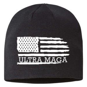 Ultra Maga American Flag Graphic Sustainable Beanie