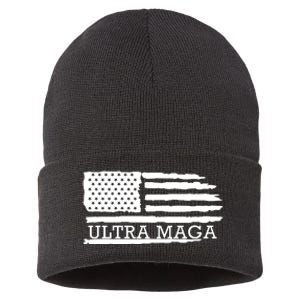 Ultra Maga American Flag Graphic Sustainable Knit Beanie