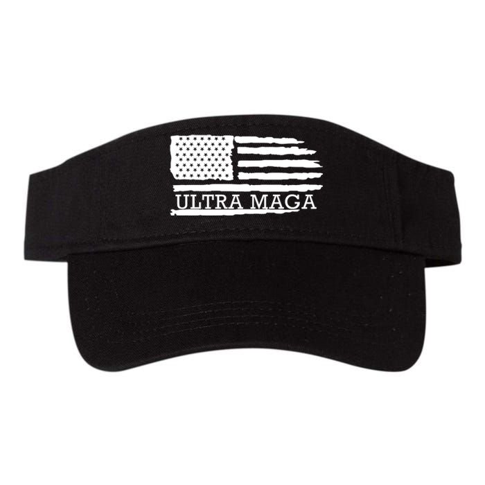 Ultra Maga American Flag Graphic Valucap Bio-Washed Visor