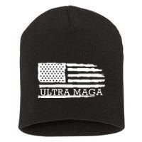 Ultra Maga American Flag Graphic Short Acrylic Beanie