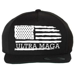 Ultra Maga American Flag Graphic Wool Snapback Cap