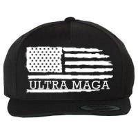 Ultra Maga American Flag Graphic Wool Snapback Cap