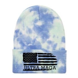 Ultra Maga American Flag Graphic Tie Dye 12in Knit Beanie