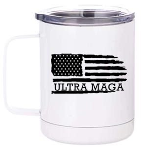 Ultra Maga American Flag Graphic 12 oz Stainless Steel Tumbler Cup