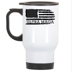 Ultra Maga American Flag Graphic Stainless Steel Travel Mug