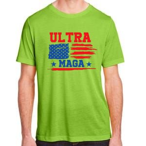 Ultra Maga American Flag Graphic Adult ChromaSoft Performance T-Shirt