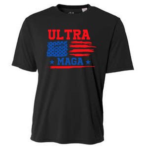 Ultra Maga American Flag Graphic Cooling Performance Crew T-Shirt