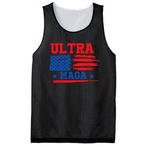 Ultra Maga American Flag Graphic Mesh Reversible Basketball Jersey Tank