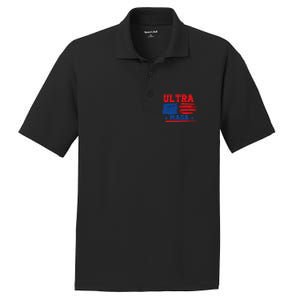 Ultra Maga American Flag Graphic PosiCharge RacerMesh Polo