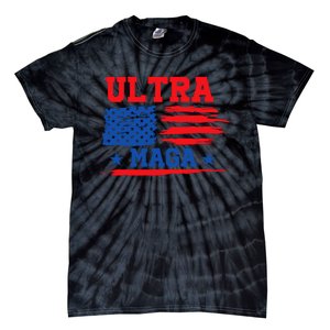 Ultra Maga American Flag Graphic Tie-Dye T-Shirt