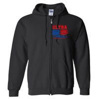 Ultra Maga American Flag Graphic Full Zip Hoodie