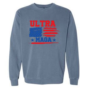 Ultra Maga American Flag Graphic Garment-Dyed Sweatshirt