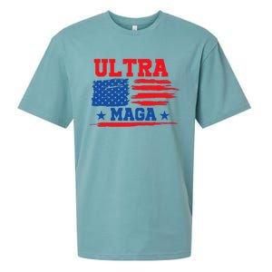 Ultra Maga American Flag Graphic Sueded Cloud Jersey T-Shirt