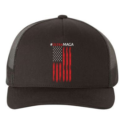 Ultra MAGA American Flag Ultra Maga Usa Flag Yupoong Adult 5-Panel Trucker Hat