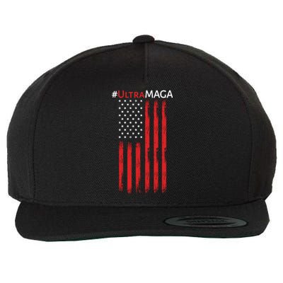 Ultra MAGA American Flag Ultra Maga Usa Flag Wool Snapback Cap