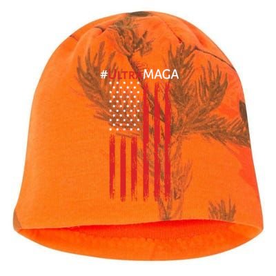 Ultra MAGA American Flag Ultra Maga Usa Flag Kati - Camo Knit Beanie