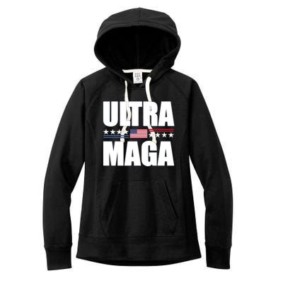 Ultra Maga American Flag Women's Fleece Hoodie