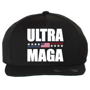 Ultra Maga American Flag Wool Snapback Cap