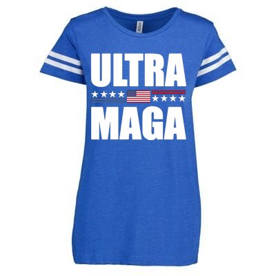 Ultra Maga American Flag Enza Ladies Jersey Football T-Shirt