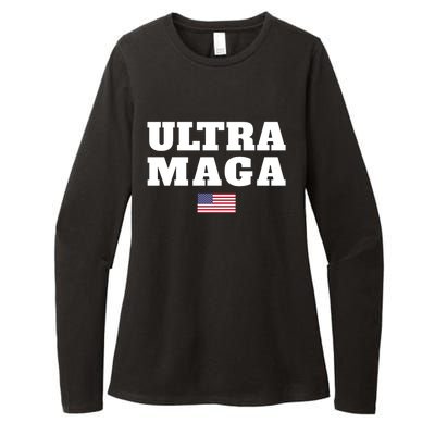 Ultra MAGA American Flag Womens CVC Long Sleeve Shirt