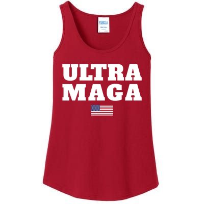 Ultra MAGA American Flag Ladies Essential Tank