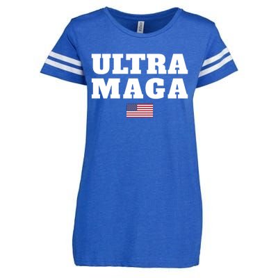 Ultra MAGA American Flag Enza Ladies Jersey Football T-Shirt