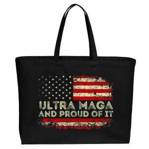 Ultra Mega And Proud Of It America Flag Design Cotton Canvas Jumbo Tote