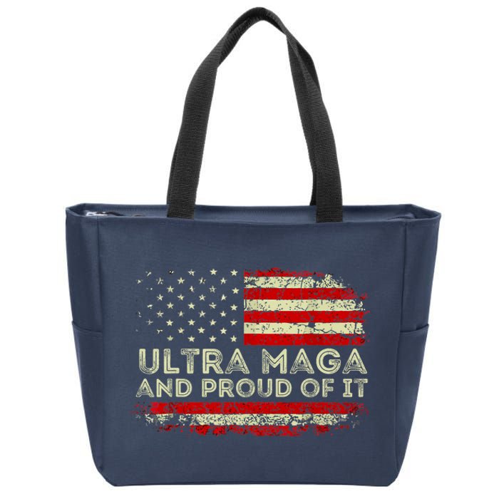 Ultra Mega And Proud Of It America Flag Design Zip Tote Bag