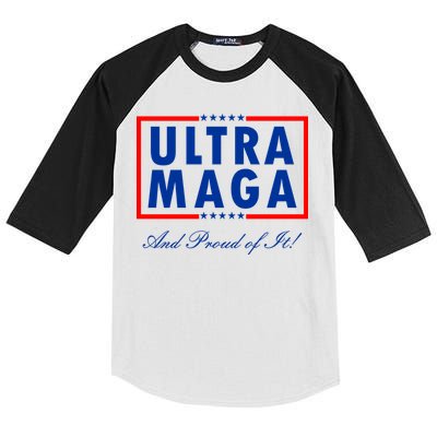 Ultra MAGA And Proud Of It Trump 2024 Anti Biden Kids Colorblock Raglan Jersey