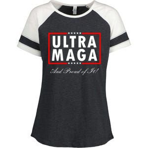 Ultra MAGA And Proud Of It Trump 2024 Anti Biden Enza Ladies Jersey Colorblock Tee