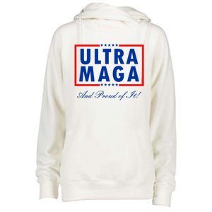 Ultra MAGA And Proud Of It Trump 2024 Anti Biden Womens Funnel Neck Pullover Hood