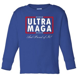 Ultra MAGA And Proud Of It Trump 2024 Anti Biden Toddler Long Sleeve Shirt