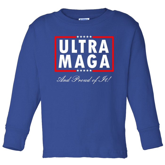 Ultra MAGA And Proud Of It Trump 2024 Anti Biden Toddler Long Sleeve Shirt