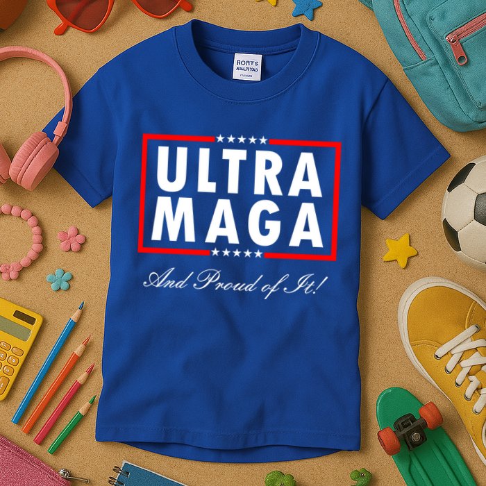Ultra MAGA And Proud Of It Trump 2024 Anti Biden Kids T-Shirt