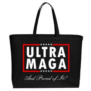 Ultra MAGA And Proud Of It Trump 2024 Anti Biden Cotton Canvas Jumbo Tote